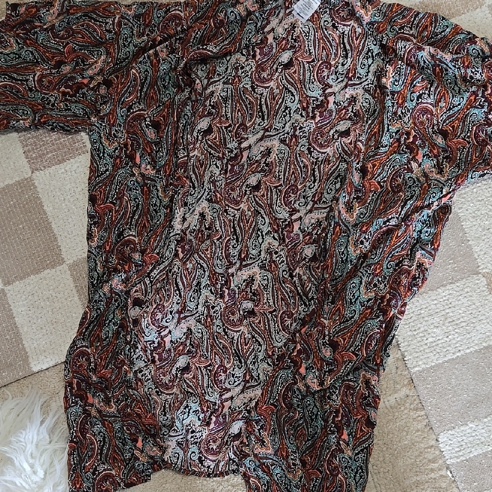Paisley Patterned Long Sleeve Top